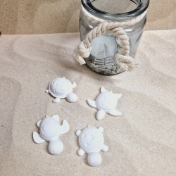 4er-Set Schildkröte aus Gießpulver Gießkeramik Geschenkidee Deko