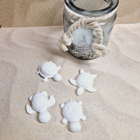 4er-Set Schildkröte aus Gießpulver Gießkeramik Geschenkidee Deko