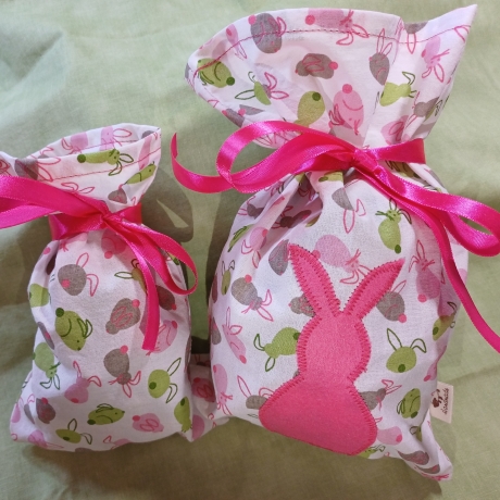 Osterbeutel Set - Geschenkbeutel 2 Stück  - Hasensäckchen - 