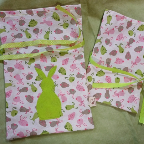 Osterbeutel Set - Geschenkbeutel 2 Stück  - Hasensäckchen - 
