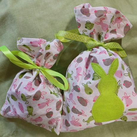 Osterbeutel Set - Geschenkbeutel 2 Stück  - Hasensäckchen - 