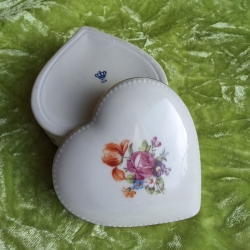 Romantisch - Herz mit Thüringer Landblumen. Goldrand.