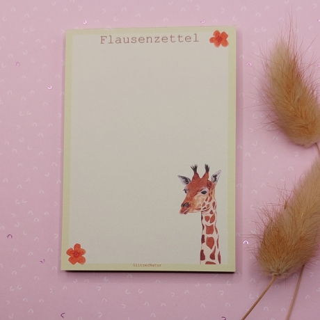 Notizblock Flausenzettel mit Giraffe 