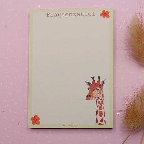 Notizblock Flausenzettel mit Giraffe 