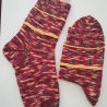 Socken  Gr. 40/41 - handgestrickt - rot / bunt