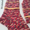 Socken  Gr. 40/41 - handgestrickt - rot / bunt