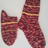 Socken  Gr. 40/41 - handgestrickt - rot / bunt