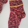 Socken  Gr. 40/41 - handgestrickt - rot / bunt