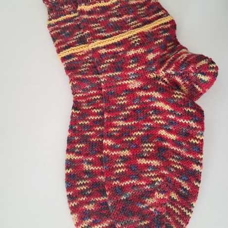 Socken  Gr. 40/41 - handgestrickt - rot / bunt
