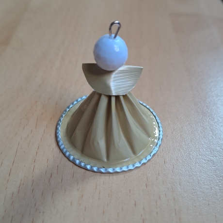 Schutzengel aus Kaffeekapseln, creme, Upcycling