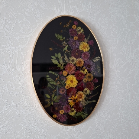 Bild 60x40 echte Blumen in Epoxidharz