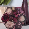 Bild/Tablett/Dekoration Hexagon echte Rosen in Epoxidharz