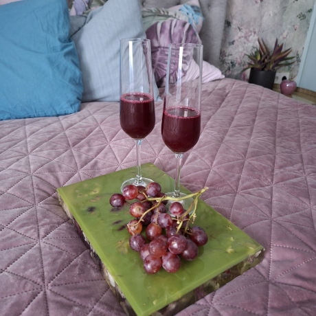 Bild/Tablett/Dekoration 30x20 echte Blumen in Epoxidharz