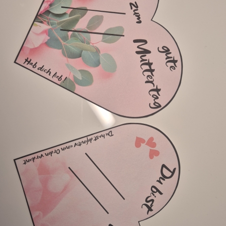 Muttertagsherzen 4x mit Steckschlitz für Duplo o.ä, Mama Geschenk