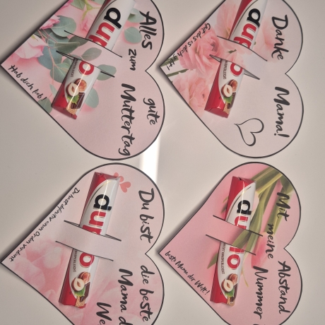 Muttertagsherzen 4x mit Steckschlitz für Duplo o.ä, Mama Geschenk