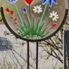 Gartenstecker xl...Gartenstele aus Glas und Metall...Glaskunst 