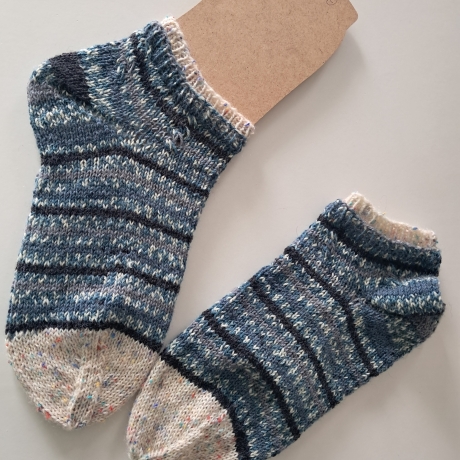 Socken Gr. 38/39 - handgestrickt - doppeltes Bündchen