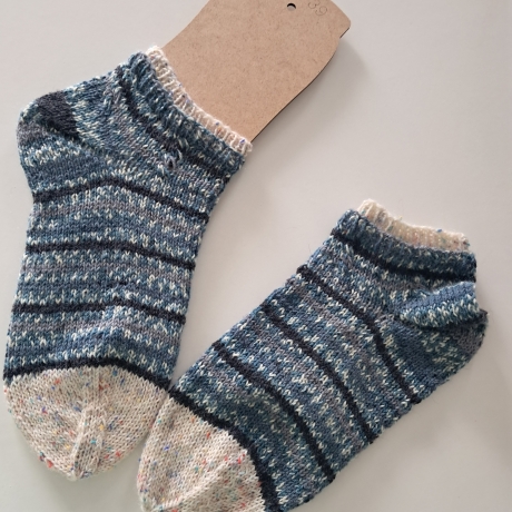 Socken Gr. 38/39 - handgestrickt - doppeltes Bündchen