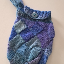 Tasche - handgestrickt - beutelform - aufbewahrung