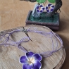 Kette und Ohrringe, Blume, lila