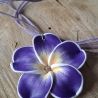 Kette und Ohrringe, Blume, lila
