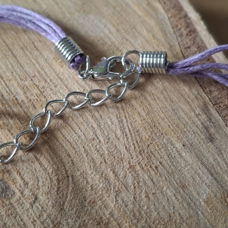 Kette und Ohrringe, Blume, lila