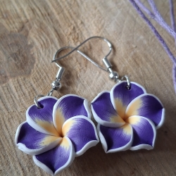 Kette und Ohrringe, Blume, lila