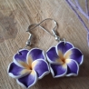 Kette und Ohrringe, Blume, lila