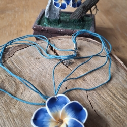 Kette und Ohrringe, Blume, lila