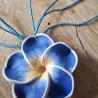Kette und Ohrringe, Blume, blau 