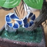 Kette und Ohrringe, Blume, blau 