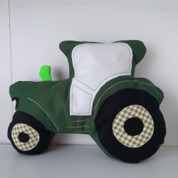 Kuschelkissen grüner Traktor