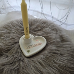 Teller Herz mit Wunschkerze