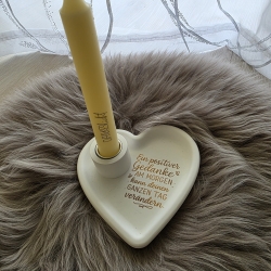 Teller Herz mit Wunschkerze