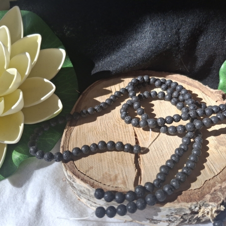 Perlen, Lavaperlen, schwarz 