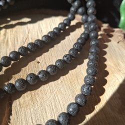 Perlen, Lavaperlen, schwarz 
