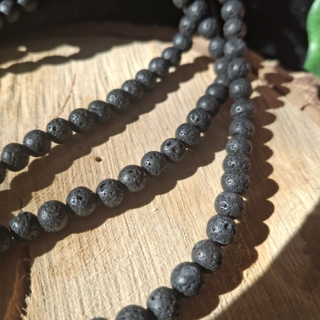 Perlen, Lavaperlen, schwarz 