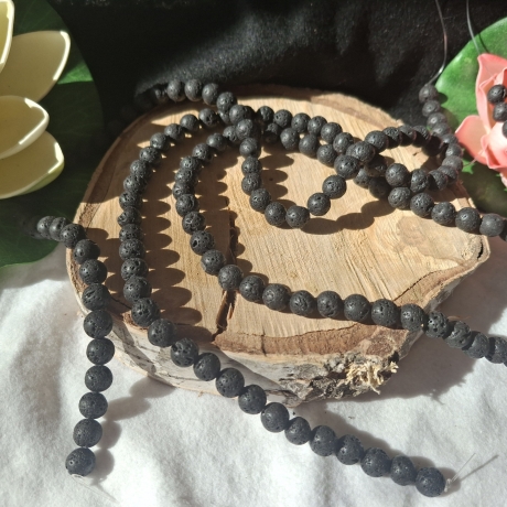 Perlen, Lavaperlen, schwarz 