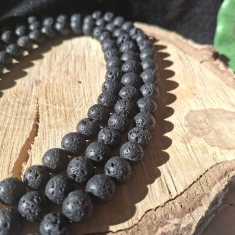 Perlen, Lavaperlen, schwarz 