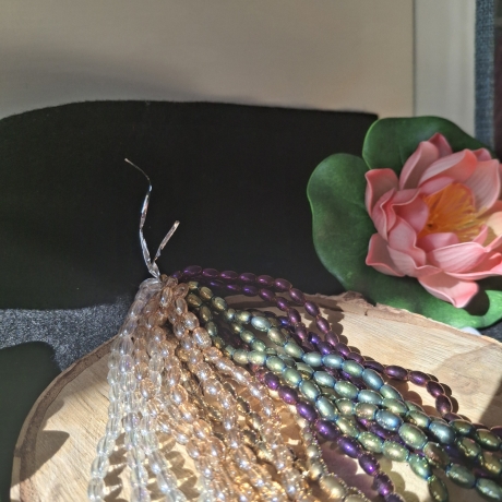 Perlen,  Glasperlen, oval