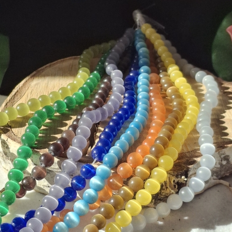 Perlen, Glasperlen, Cat-Eye Perlen 