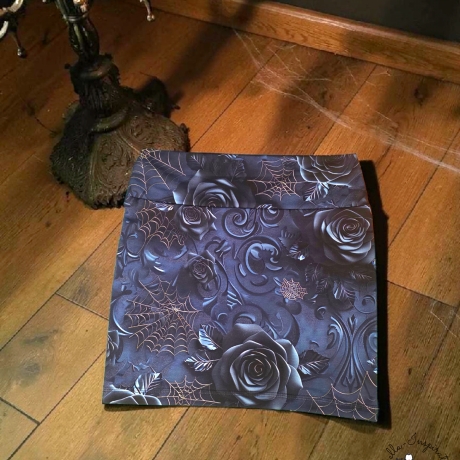 Rock Minirock Rosen Spinnennetz blau Gothic 