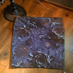 Rock Minirock Rosen Spinnennetz blau Gothic 