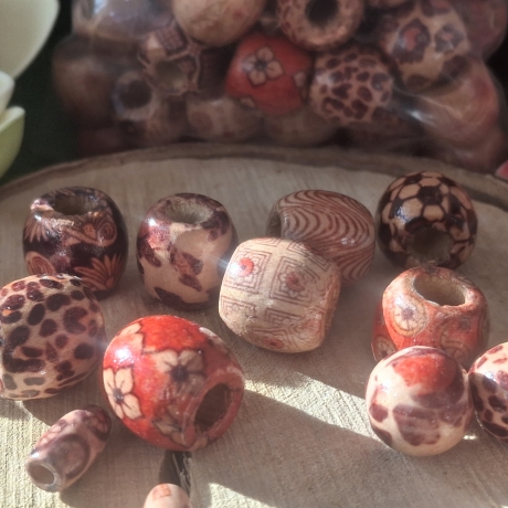 Perlen,  Holzperlen-Set, 