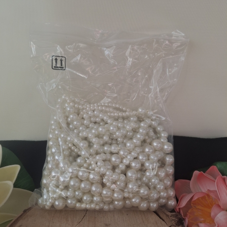 Perlen,  Glasperlen,  cremeweiß,  Set