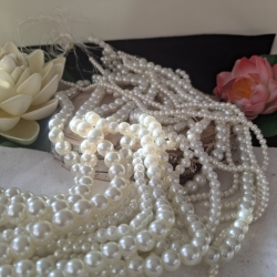 Perlen,  Glasperlen,  cremeweiß,  Set