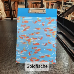 Klemmbrett A4 mit Fischmotiv, handgemacht, 3 Designs 