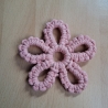 Makramee- Blüte, 9 cm, verschied, Farben, Handarbeit