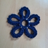 Makramee- Blüte, 9 cm, verschied, Farben, Handarbeit