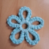 Makramee- Blüte, 9 cm, verschied, Farben, Handarbeit